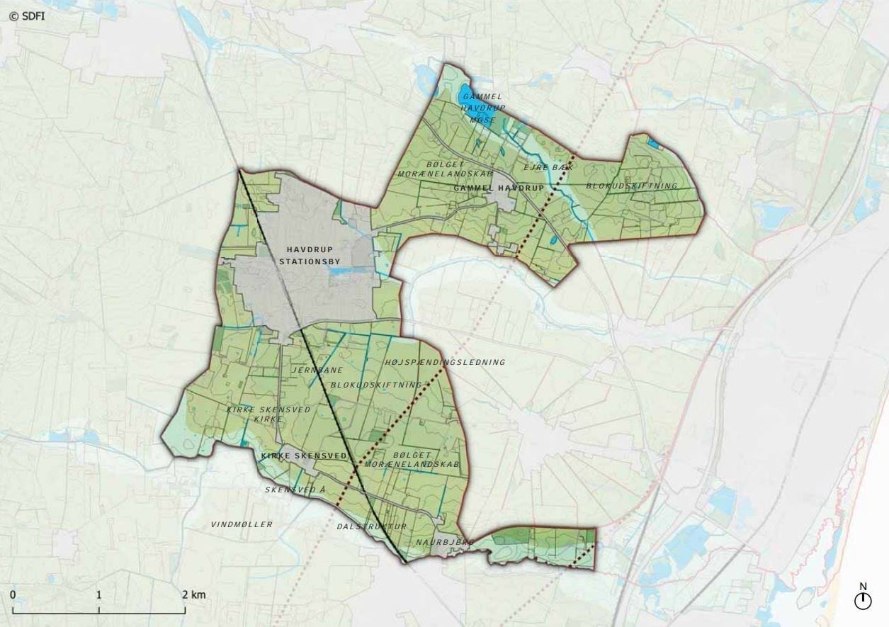 figur der viser Havdrup landsbrugslandskab